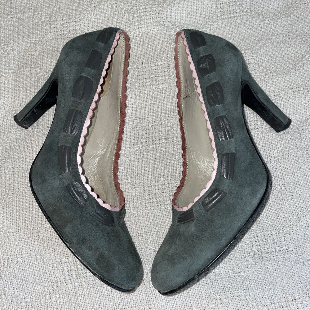 Abul Khair Egypt Women’s Dressy Pumps Size 39 U.S. 8 M Gray Suede Leather Party